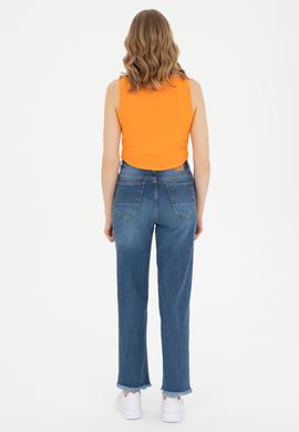 Kadın Mavi Jean Pantolon - 50282813007