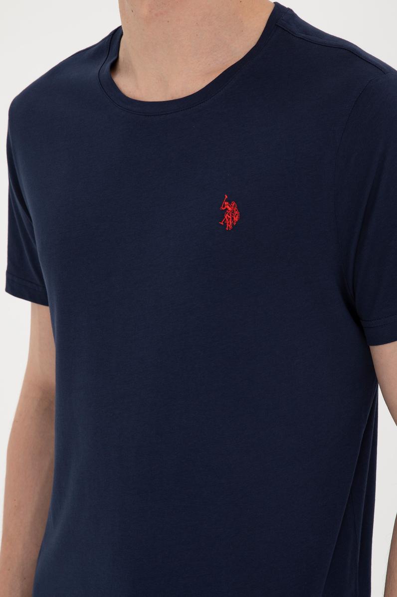 Erkek Regular Fit Bisiklet Yaka Lacivert Basic Tişört