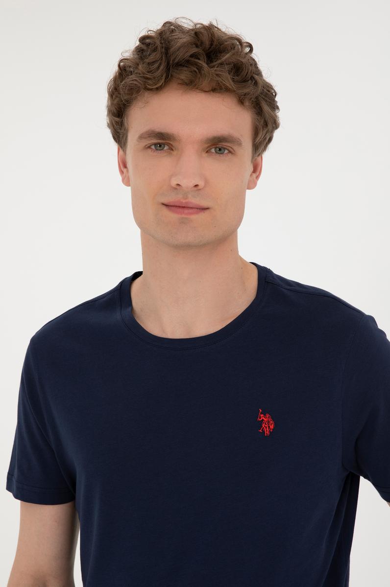 Erkek Regular Fit Bisiklet Yaka Lacivert Basic Tişört