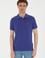 Erkek Slim Fit Polo Yaka Mavi Basic Tişört