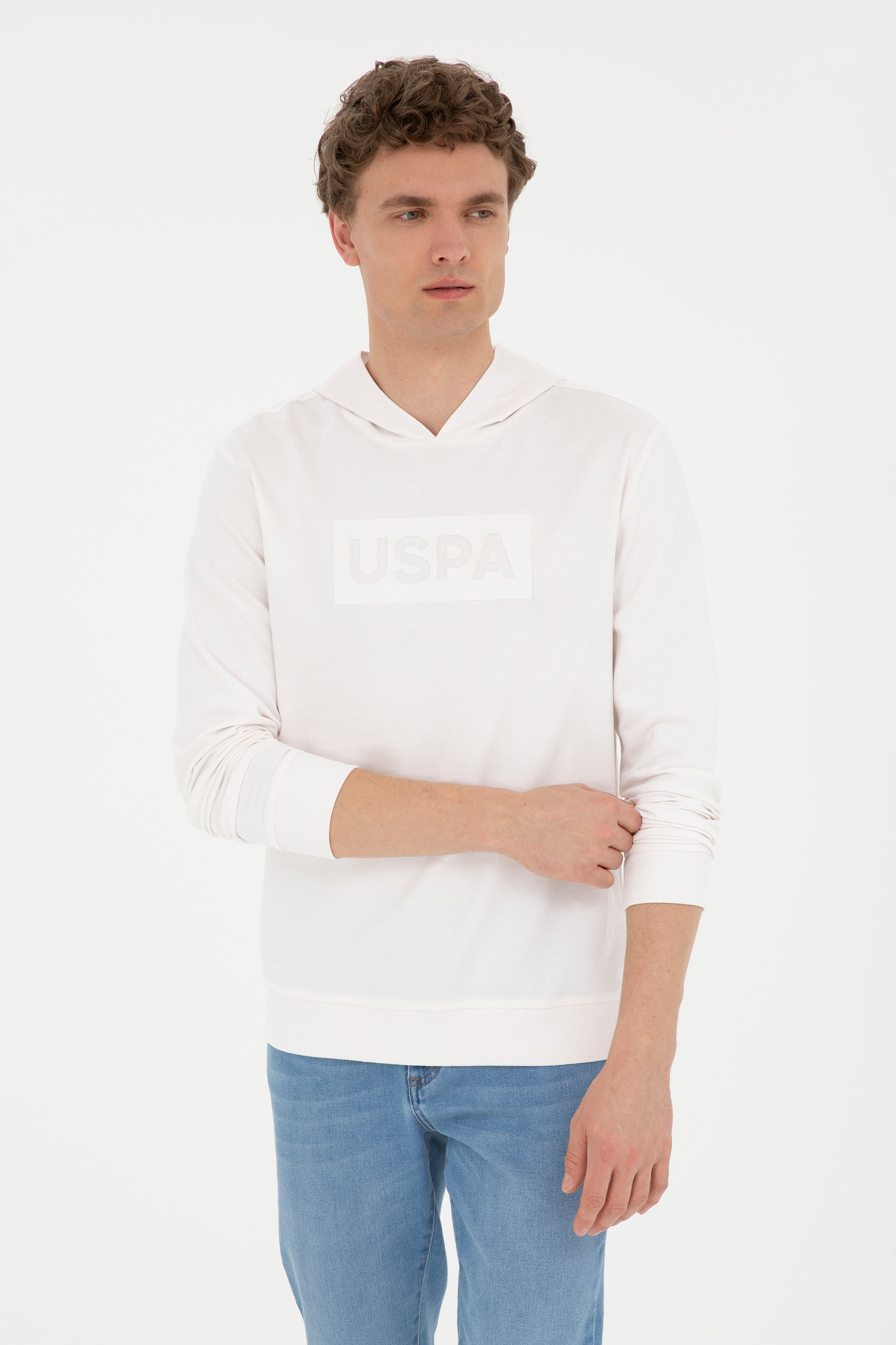 Erkek Ekru Sweatshirt - Image 1
