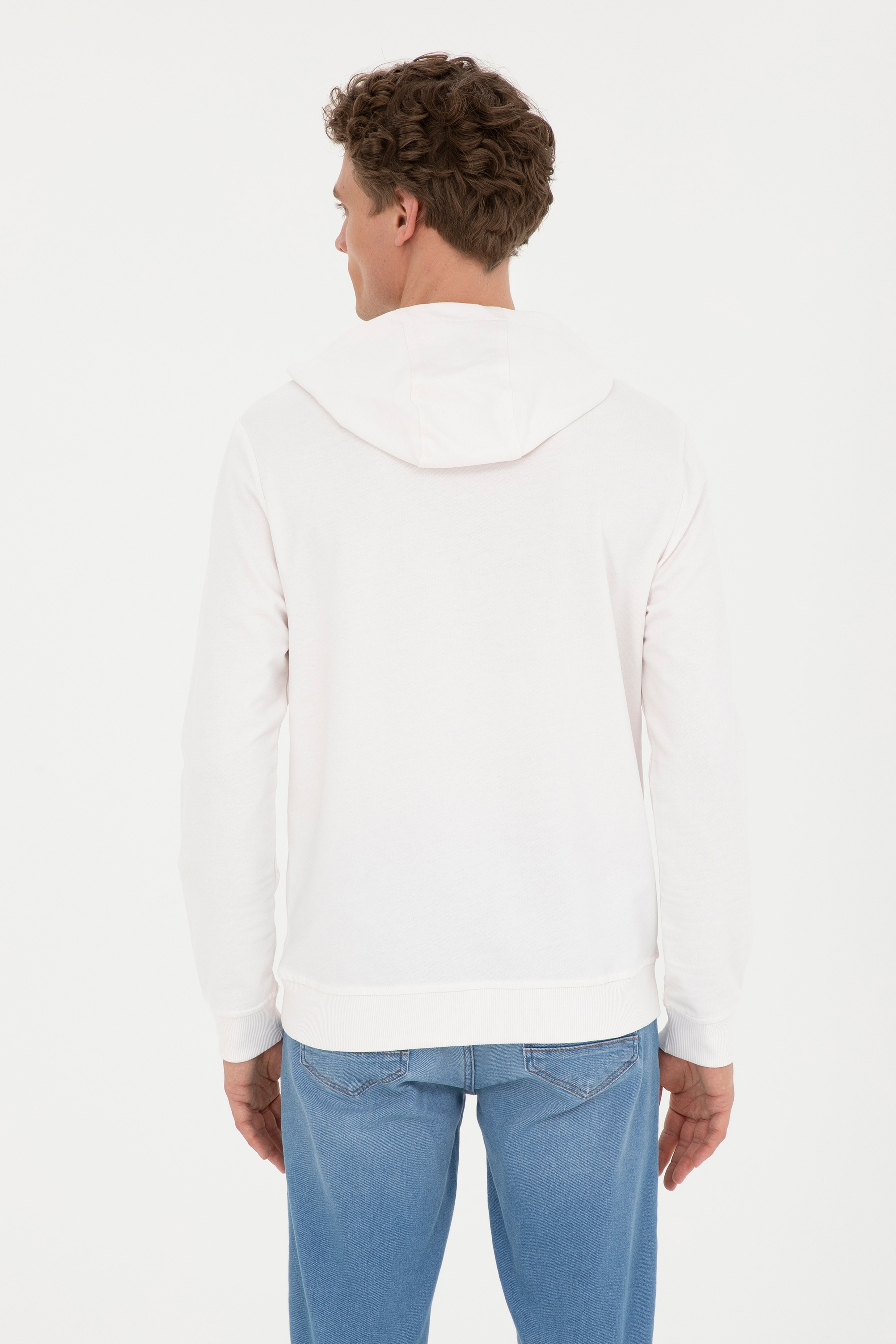 Erkek Ekru Sweatshirt - Image 5