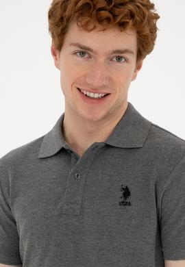 Erkek Antrasit Melanj Basic Tişört - 50279613027