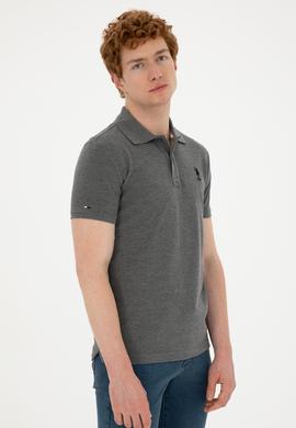 Erkek Antrasit Melanj Basic Tişört - 50279613027