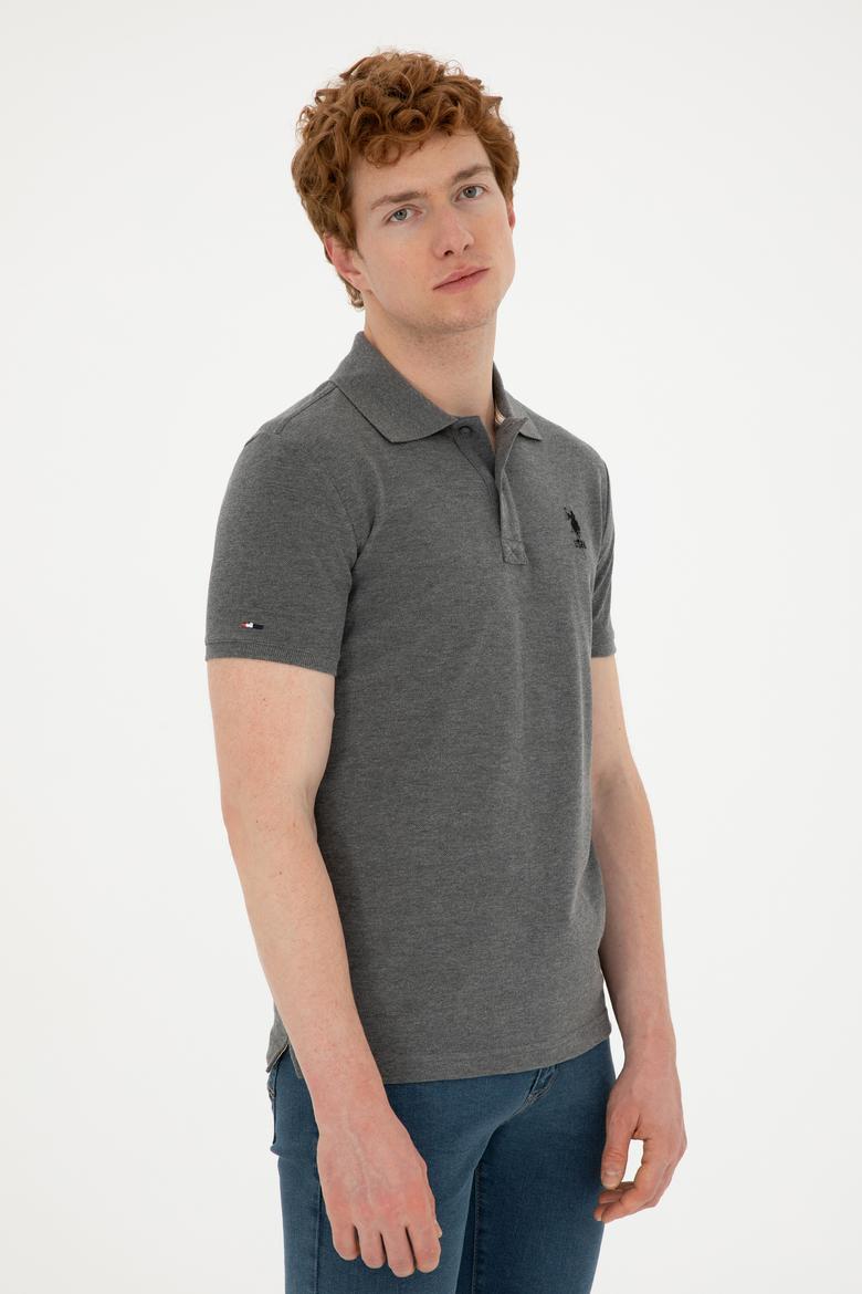 Erkek Antrasit Melanj Basic Tişört - 50279613027