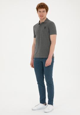 Erkek Antrasit Melanj Basic Tişört - 50279613027