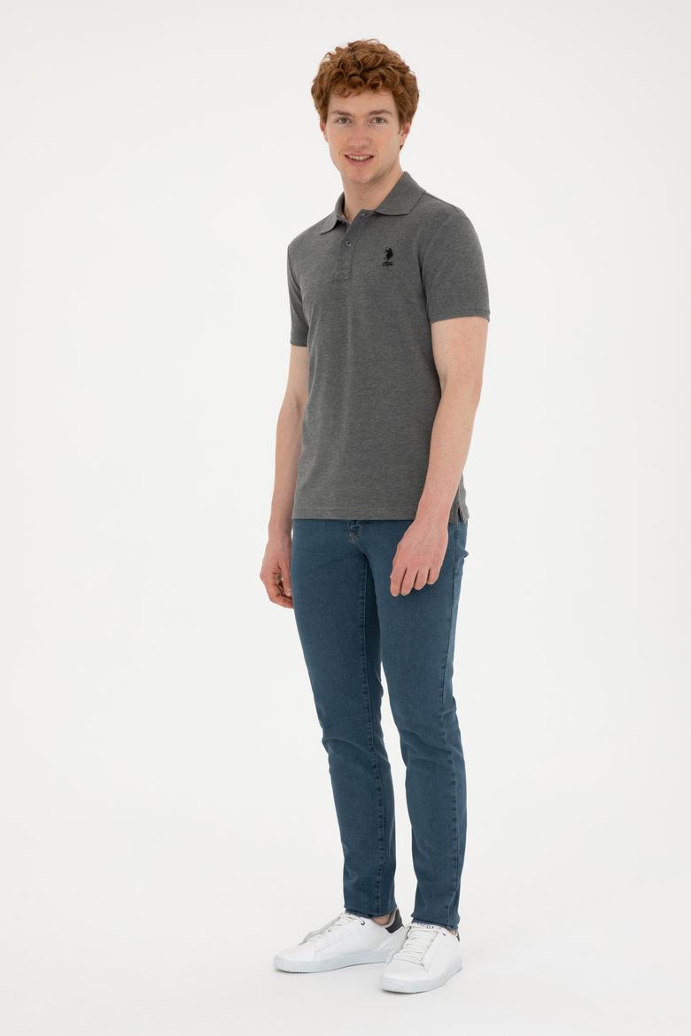 Erkek Antrasit Melanj Basic Tişört - 50279613027