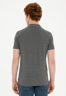 Erkek Antrasit Melanj Basic Tişört - 50279613027