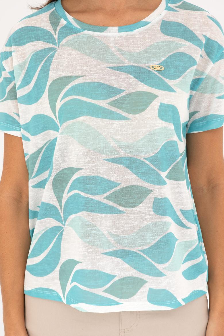 Kadın Mint Bisiklet Yaka Tişört - 50281792012