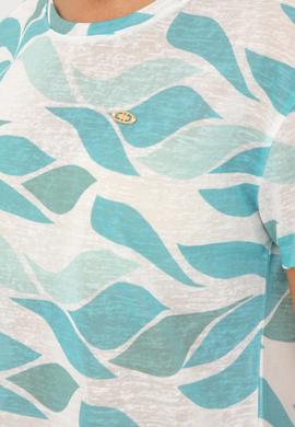 Kadın Mint Bisiklet Yaka Tişört - 50281792012