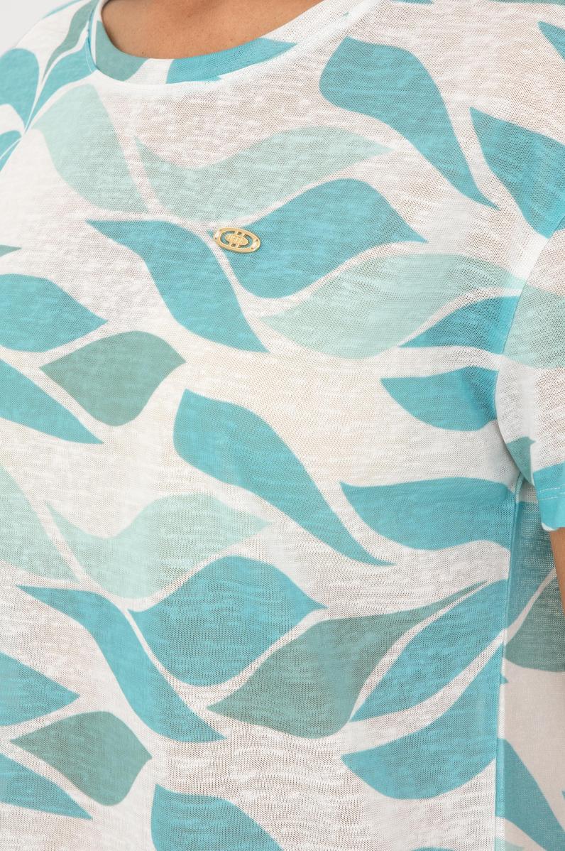 Kadın Mint Bisiklet Yaka Tişört