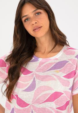 Kadın Lila Bisiklet Yaka Tişört - 50281792019