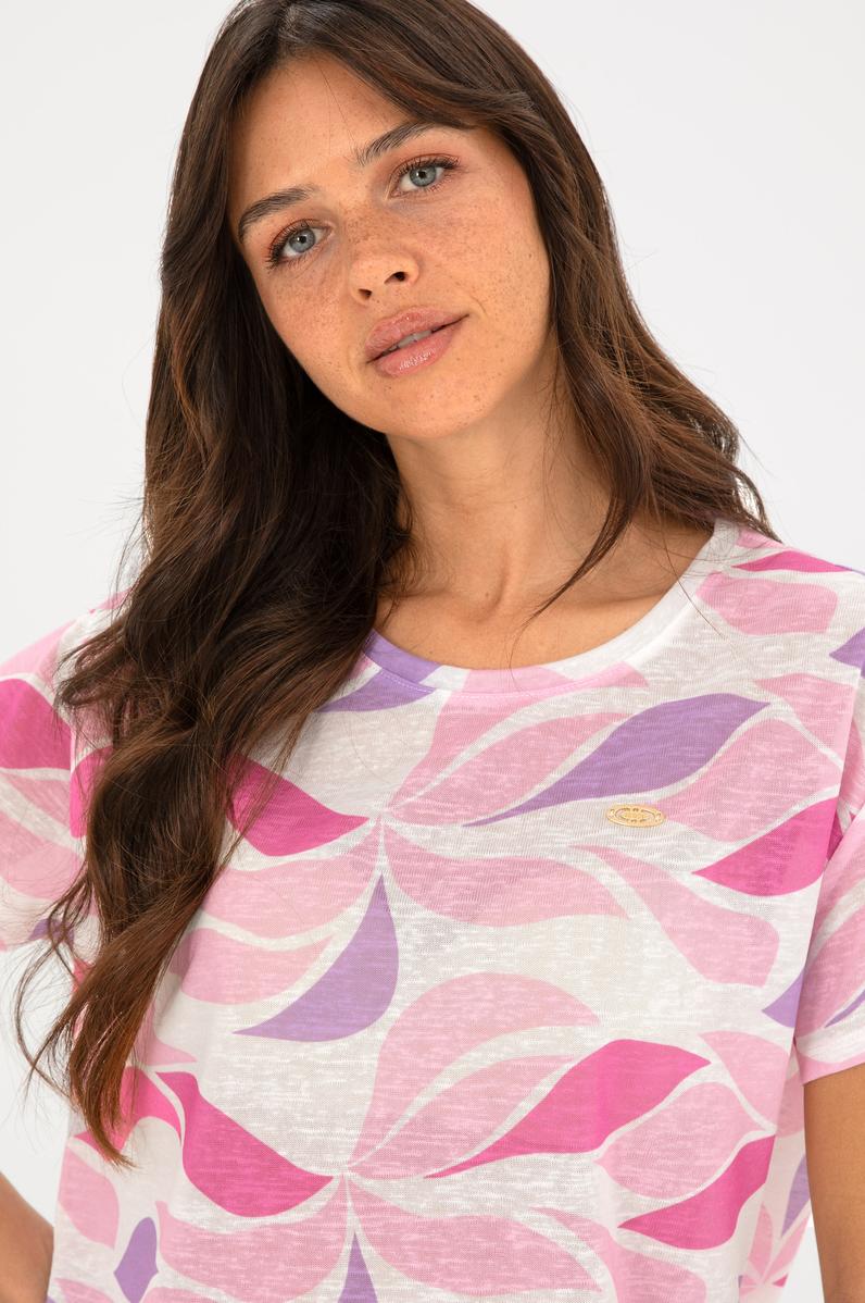 Kadın Lila Bisiklet Yaka Tişört