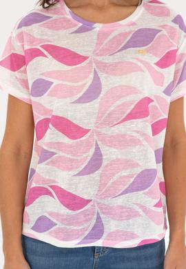 Kadın Lila Bisiklet Yaka Tişört - 50281792019