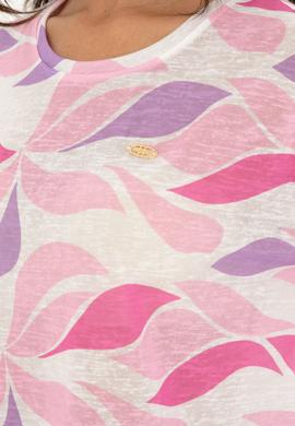 Kadın Lila Bisiklet Yaka Tişört - 50281792019