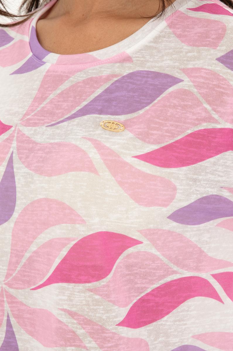 Kadın Lila Bisiklet Yaka Tişört