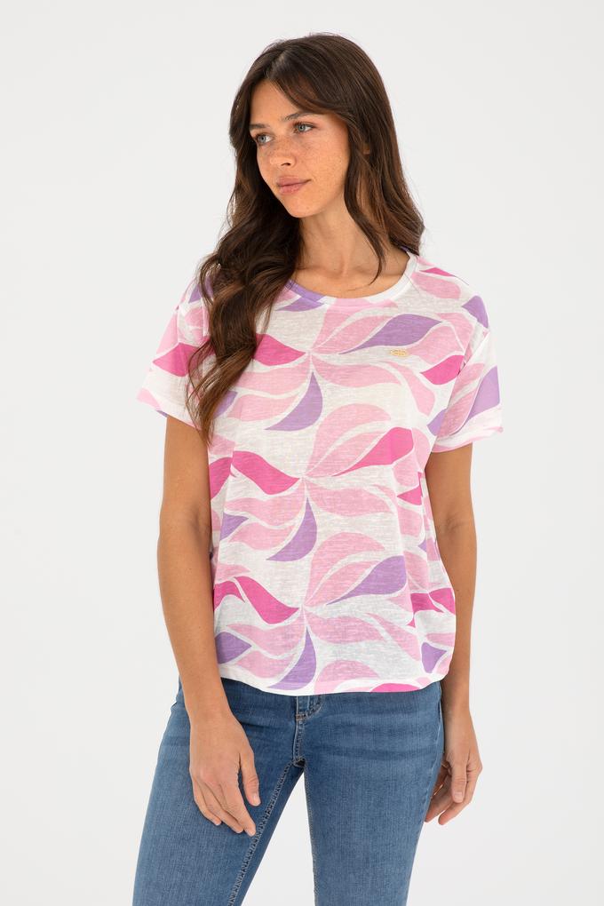 Kadın Lila Bisiklet Yaka Tişört