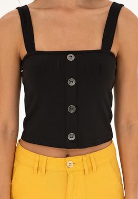 Kadın Siyah Kolsuz Tişört - 50286100021