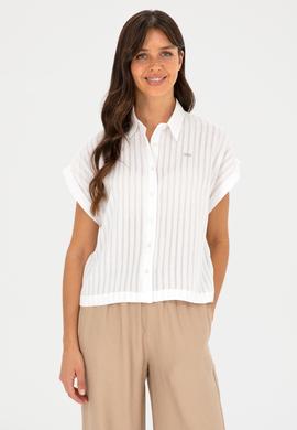 Kadın Beyaz Kısa Kollu Gömlek - 50289148003