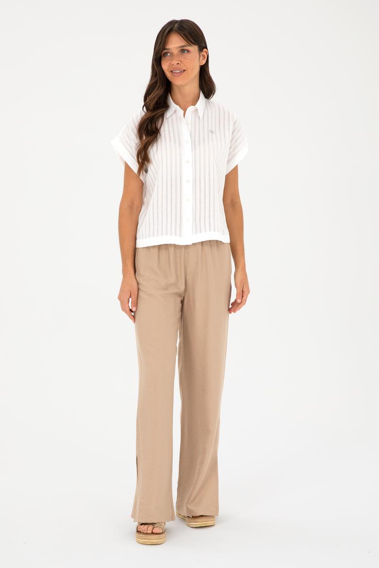 Kadın Beyaz Kısa Kollu Gömlek - 50289148003