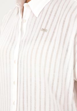 Kadın Beyaz Kısa Kollu Gömlek - 50289148003