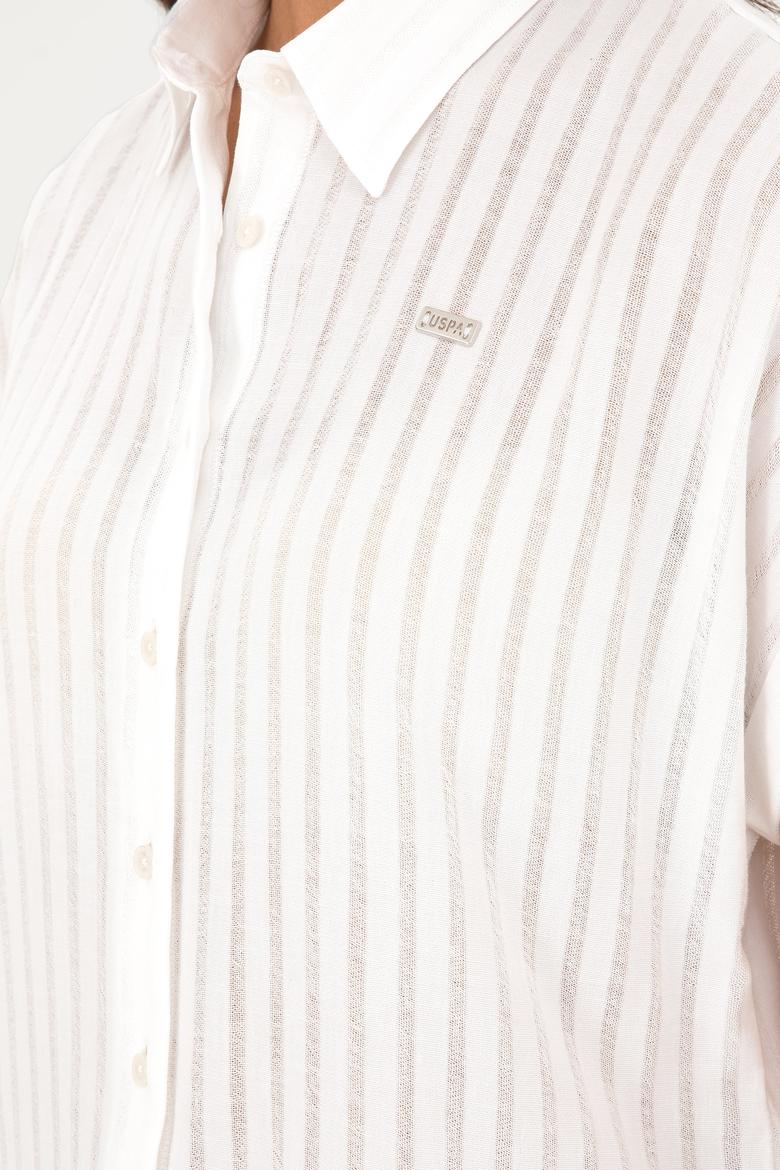 Kadın Beyaz Kısa Kollu Gömlek - 50289148003