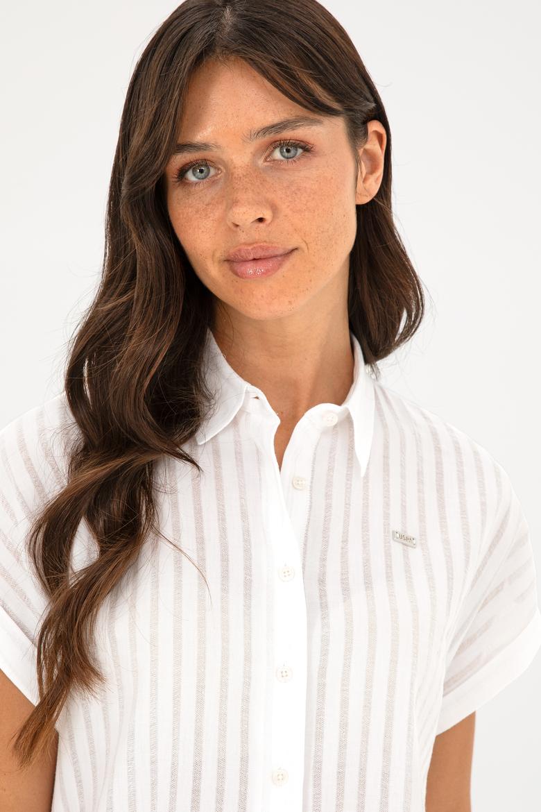 Kadın Beyaz Kısa Kollu Gömlek - 50289148003