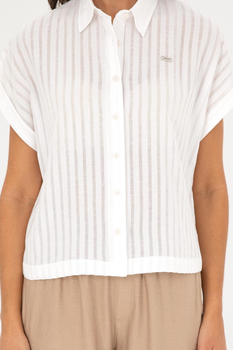 Kadın Beyaz Kısa Kollu Gömlek - 50289148003