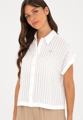 Kadın Beyaz Kısa Kollu Gömlek - 50289148003