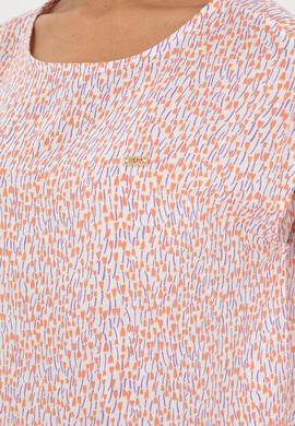 Kadın Somon Bisiklet Yaka Kısa Kollu Bluz - 50280956028