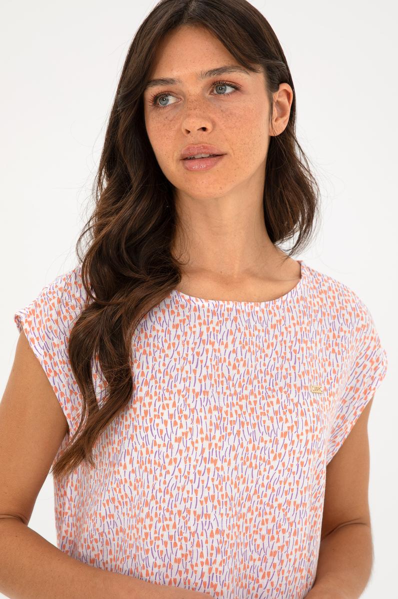 Kadın Somon Bisiklet Yaka Kısa Kollu Bluz