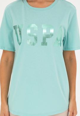 Kadın Su Yeşili Basic Bisiklet Yaka Tişört - 50280020045