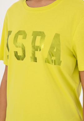 Kadın Fıstık Yeşili Basic Bisiklet Yaka Tişört - 50280020070