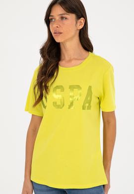 Kadın Fıstık Yeşili Basic Bisiklet Yaka Tişört - 50280020070