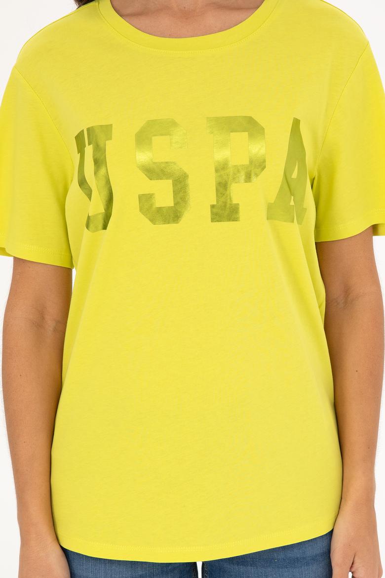 Kadın Fıstık Yeşili Basic Bisiklet Yaka Tişört - 50280020070