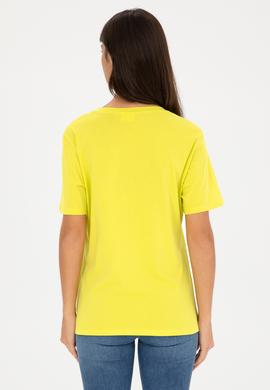 Kadın Fıstık Yeşili Basic Bisiklet Yaka Tişört - 50280020070