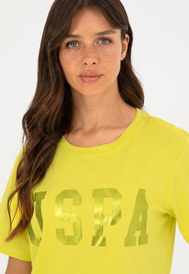 Kadın Fıstık Yeşili Basic Bisiklet Yaka Tişört - 50280020070