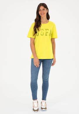 Kadın Fıstık Yeşili Basic Bisiklet Yaka Tişört - 50280020070