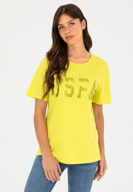 Kadın Fıstık Yeşili Basic Bisiklet Yaka Tişört - 50280020070