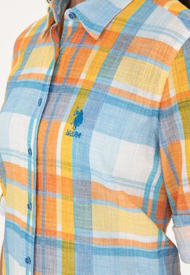 Kadın Saks Uzun Kollu Gömlek - 50283568002