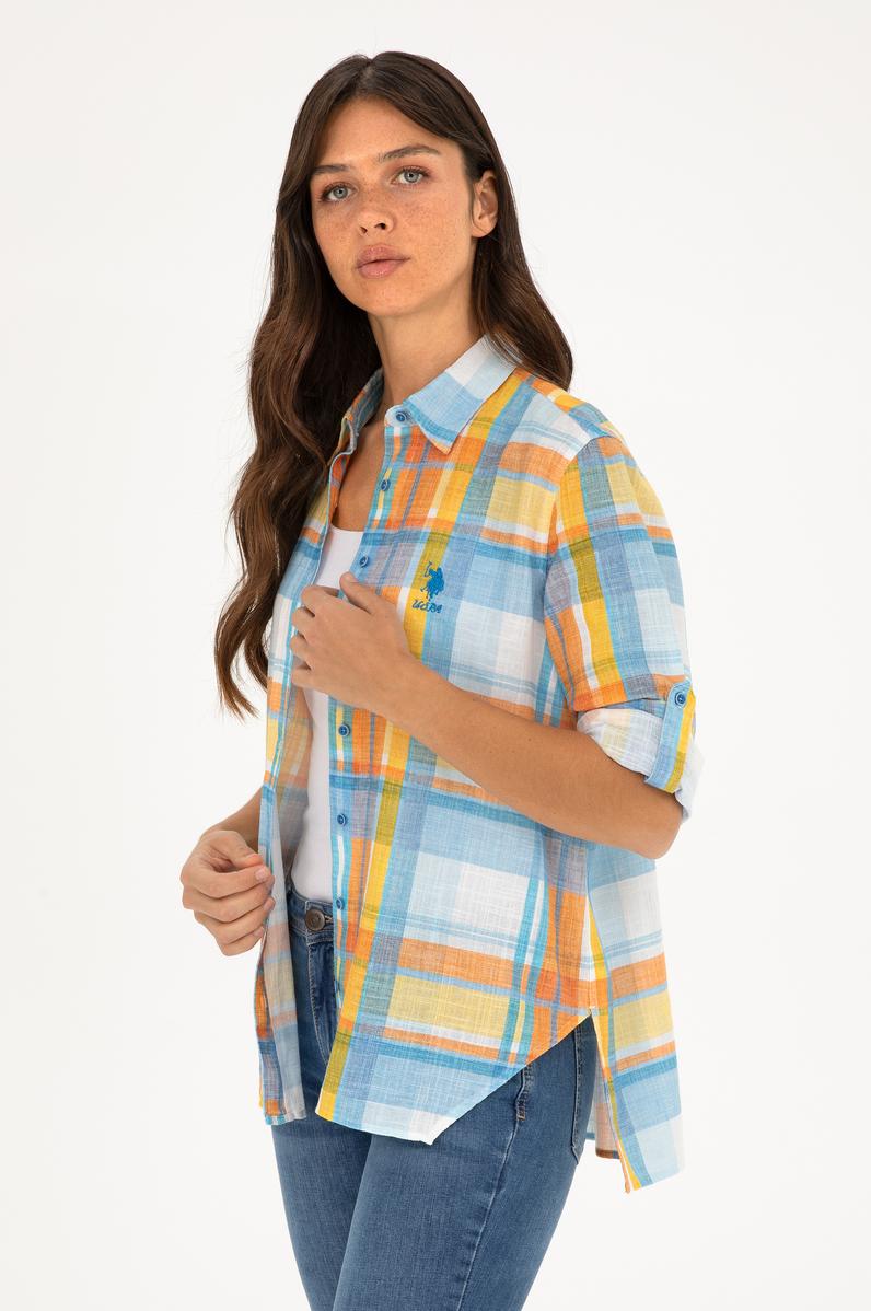 Kadın Saks Uzun Kollu Gömlek