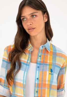 Kadın Saks Uzun Kollu Gömlek - 50283568002