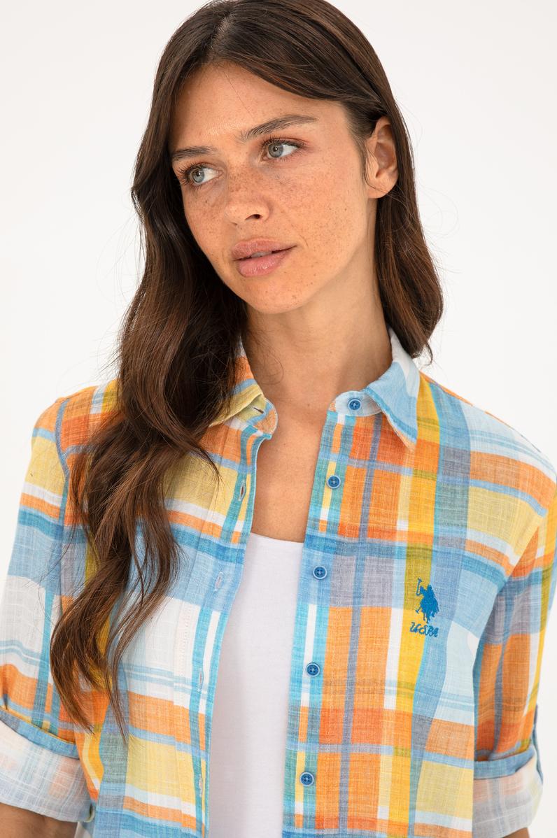 Kadın Saks Uzun Kollu Gömlek