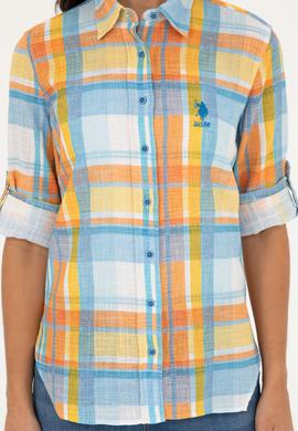 Kadın Saks Uzun Kollu Gömlek - 50283568002