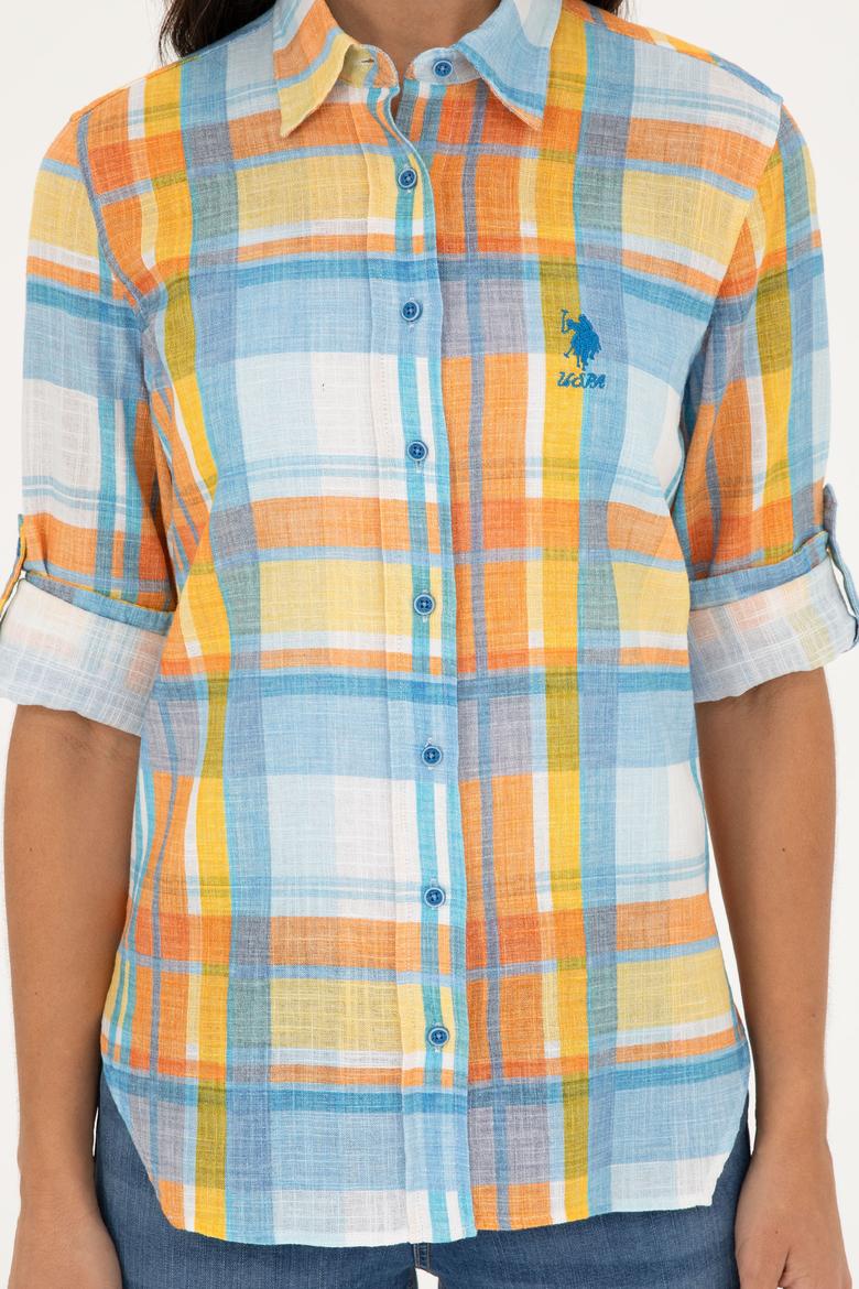 Kadın Saks Uzun Kollu Gömlek - 50283568002