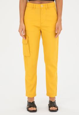 Kadın Safran Kanvas Toothpick Fit Pantolon - 50282581026