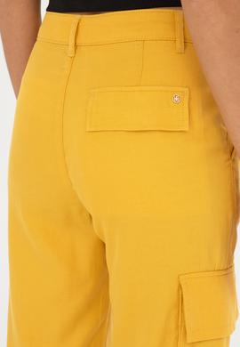 Kadın Safran Kanvas Toothpick Fit Pantolon - 50282581026