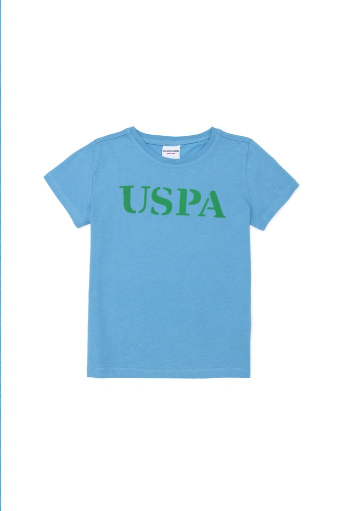 Çocuk Turkuaz Basic Bisiklet Yaka Tişört