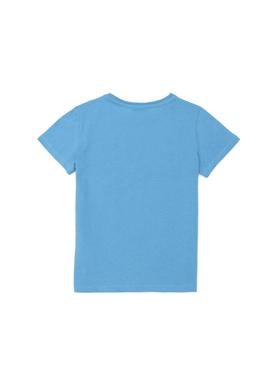 Çocuk Turkuaz Basic Bisiklet Yaka Tişört - 50263028112