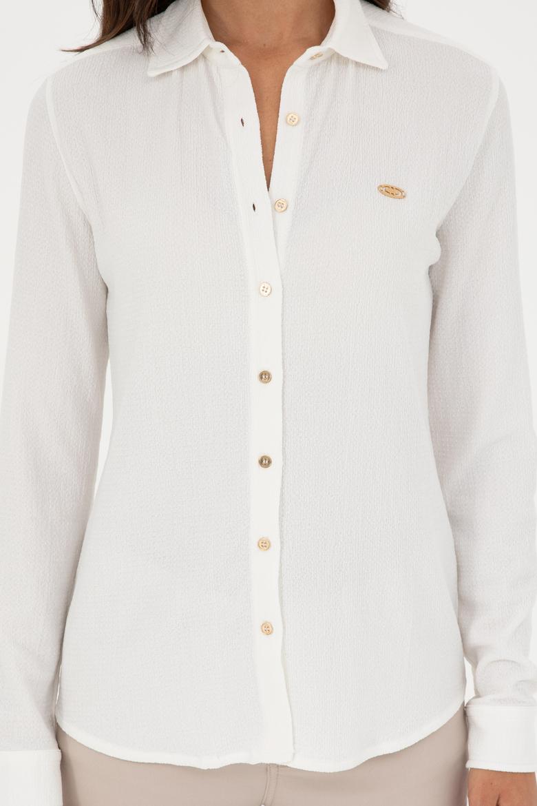 Kadın Ekru Örme Gömlek - 50282876004